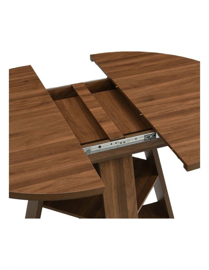 Extendable Round Dining Table 110-150cm in Brown image 4