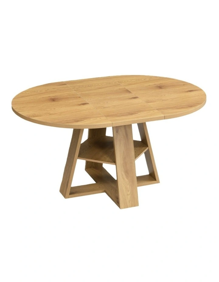 Extendable Round Dining Table 110-150cm in Brown image 4