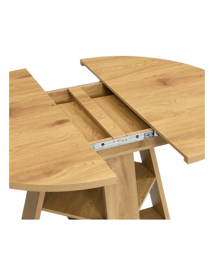Extendable Round Dining Table 110-150cm in Brown image 5