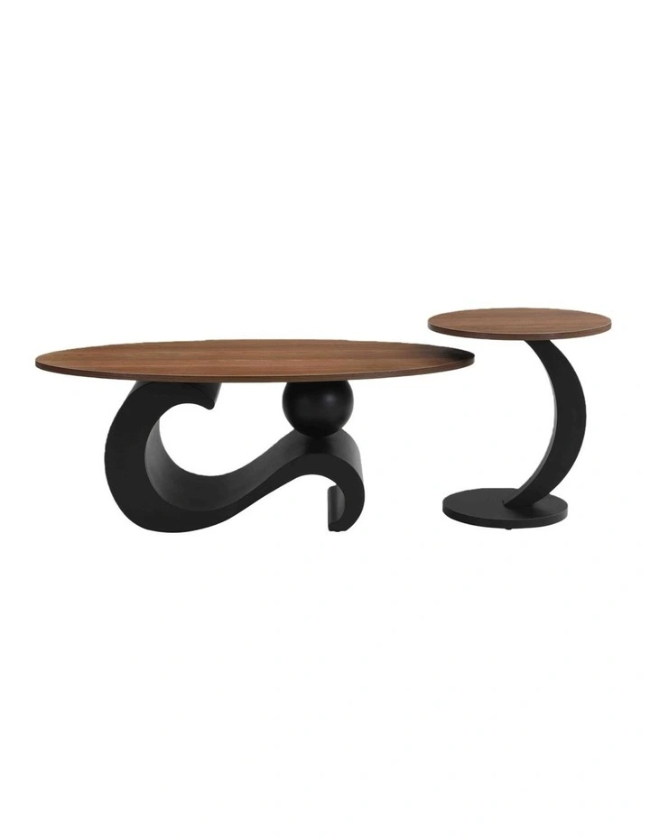 Modern Coffee Table Set of 2 in Brown image 1