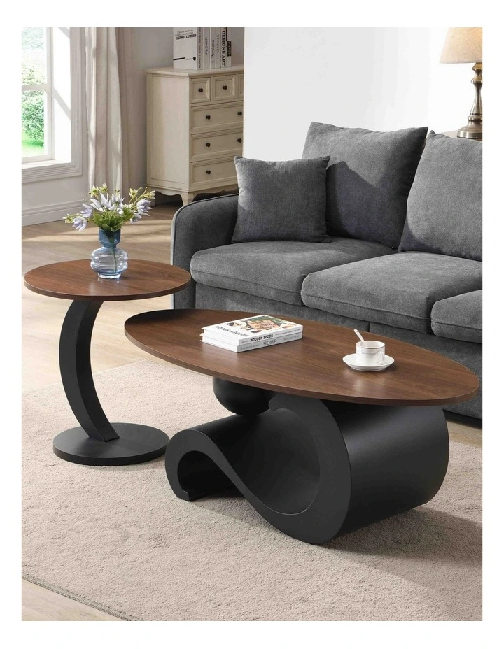 Modern Coffee Table Set of 2 in Brown image 2