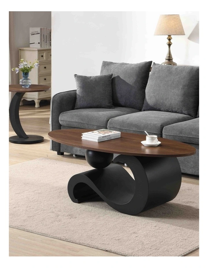Modern Coffee Table Set of 2 in Brown image 3