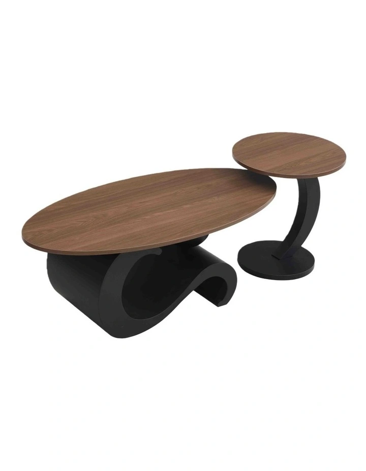 Modern Coffee Table Set of 2 in Brown image 4