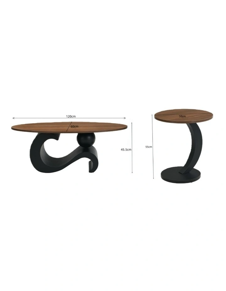 Modern Coffee Table Set of 2 in Brown image 7