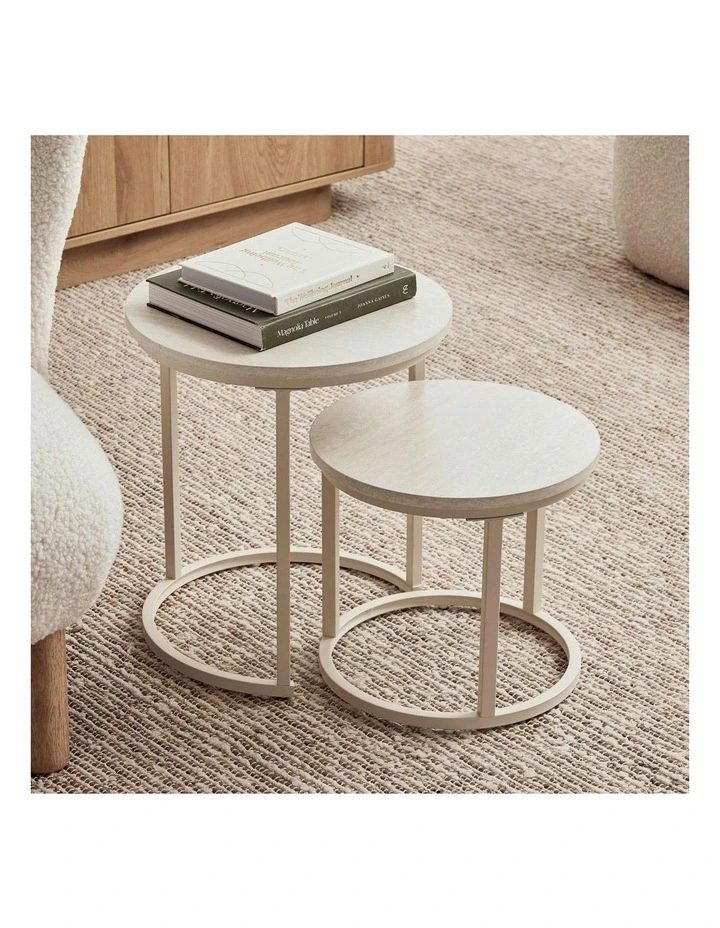Waterfall Sonoma Side Tables Set of 2 in Beige image 2