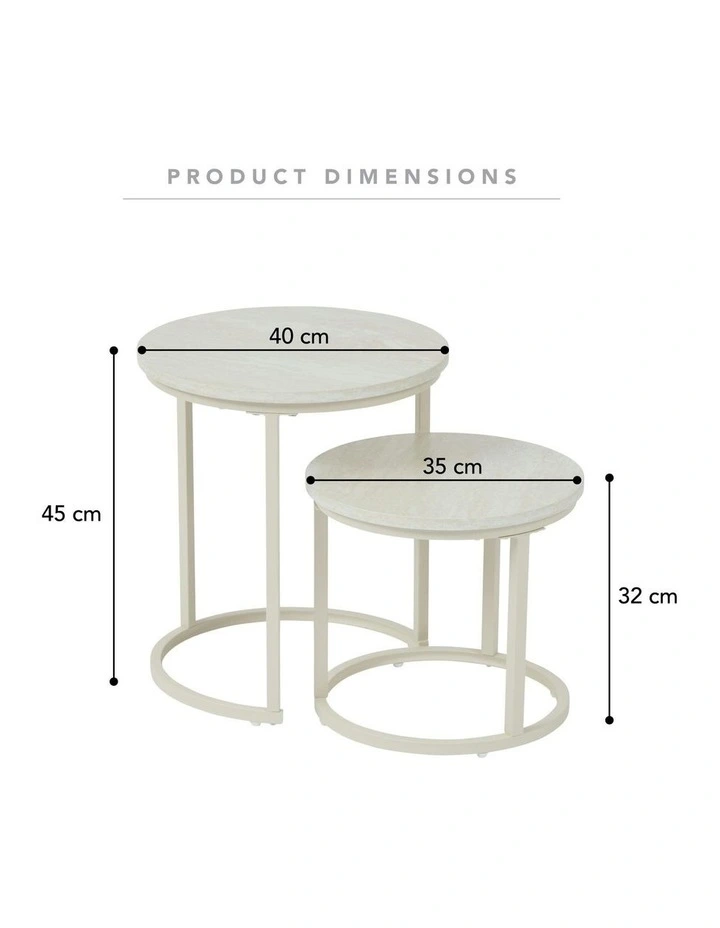 Waterfall Sonoma Side Tables Set of 2 in Beige image 3
