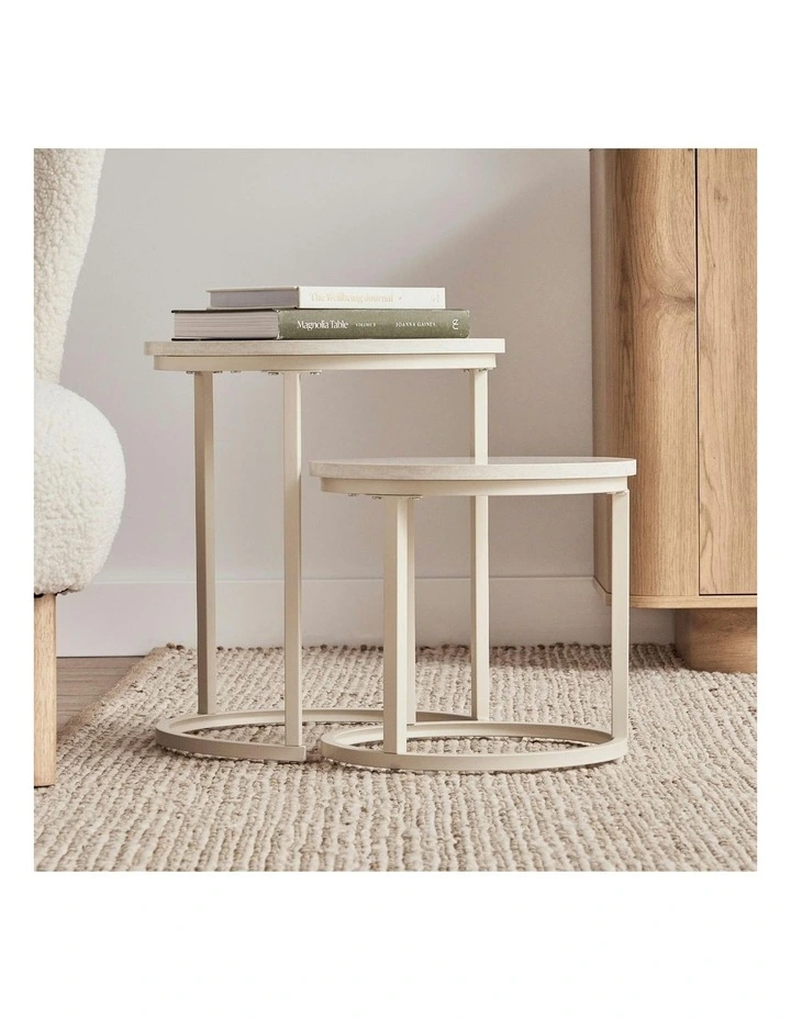 Waterfall Sonoma Side Tables Set of 2 in Beige image 7