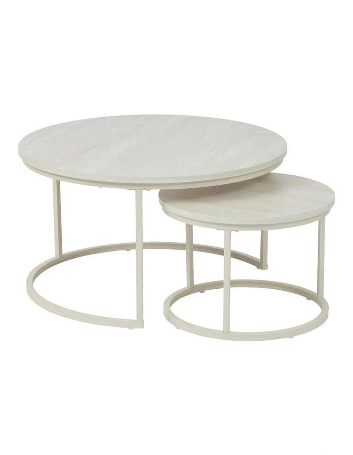 Nesting Sonoma Coffee Tables Set of 2 in Beige image 1