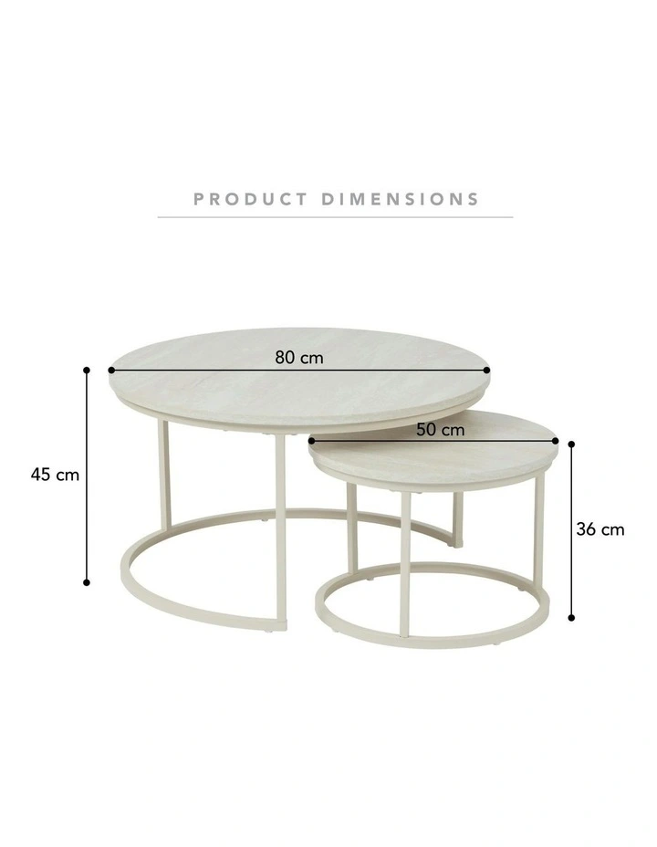 Nesting Sonoma Coffee Tables Set of 2 in Beige image 3