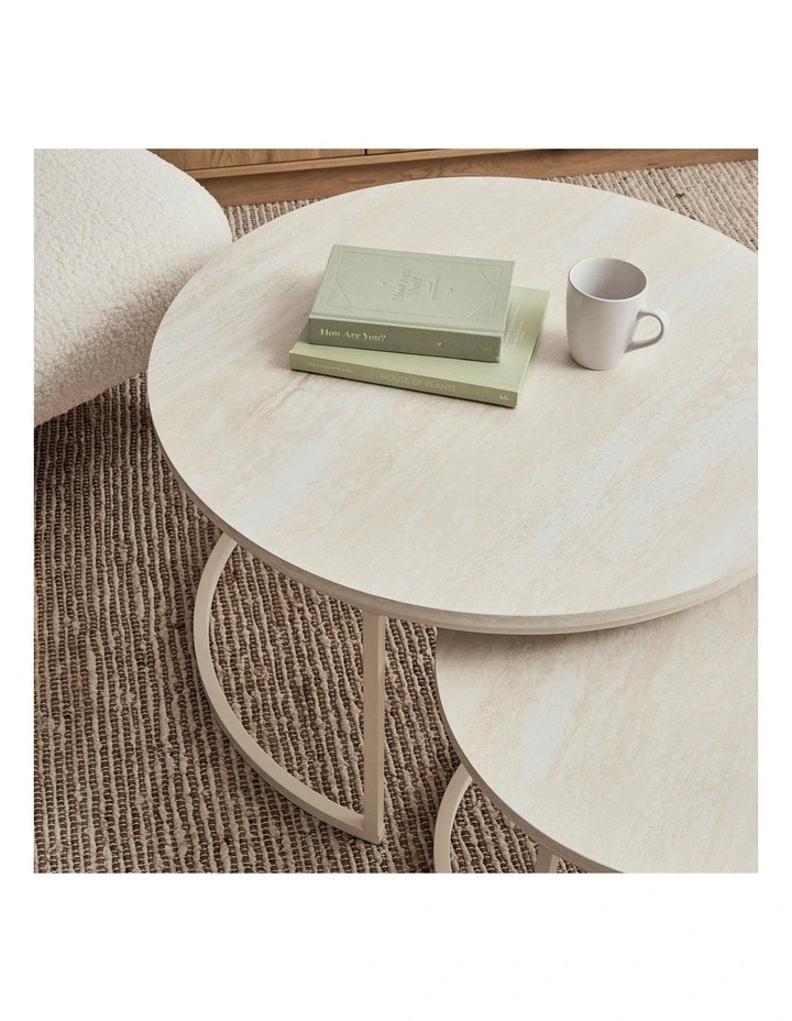 Nesting Sonoma Coffee Tables Set of 2 in Beige image 4