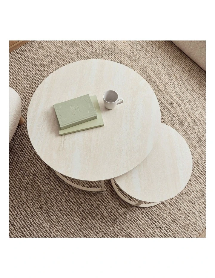 Nesting Sonoma Coffee Tables Set of 2 in Beige image 5