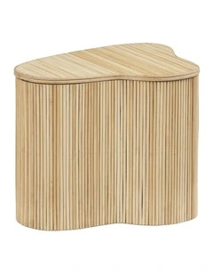Edo Wave Small Storage Side Table 50cm in Beige