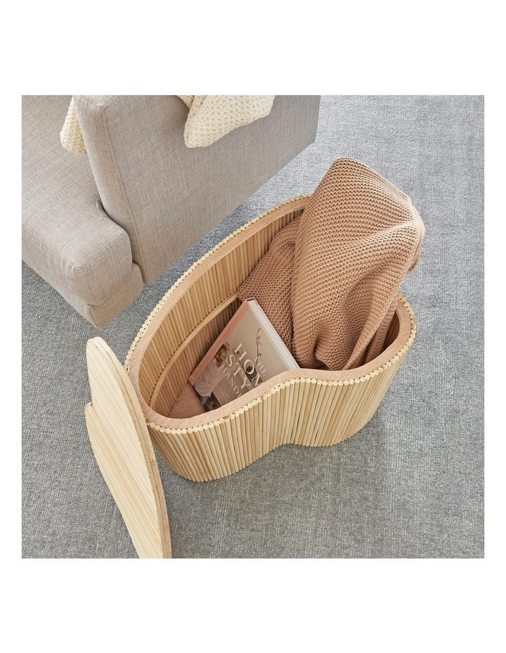 Edo Wave Small Storage Side Table 50cm in Beige image 6