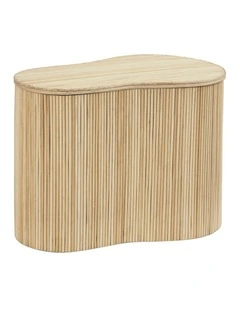 Edo Wave Medium Storage Side Table 60cm in Beige