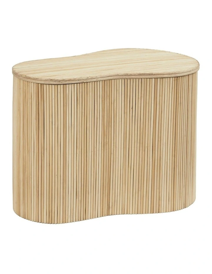 Edo Wave Medium Storage Side Table 60cm in Beige image 1