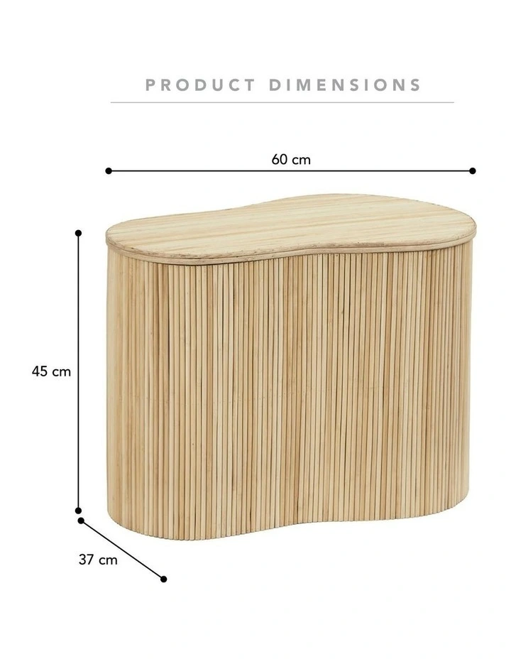 Edo Wave Medium Storage Side Table 60cm in Beige image 3