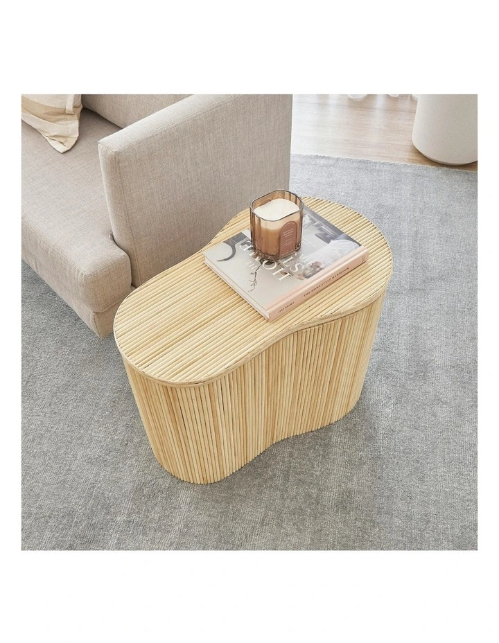 Edo Wave Medium Storage Side Table 60cm in Beige image 5