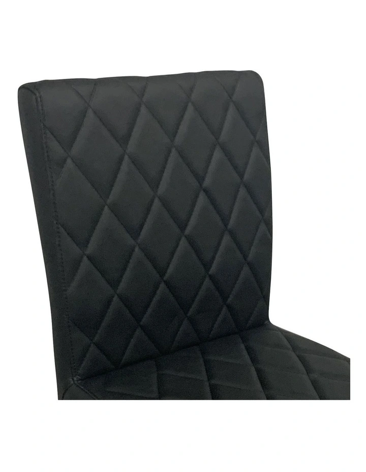 PU Leather Legs Dining Chairs 2x in Black image 4