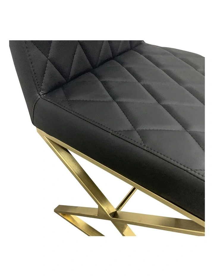 PU Leather Legs Dining Chairs 2x in Black image 5