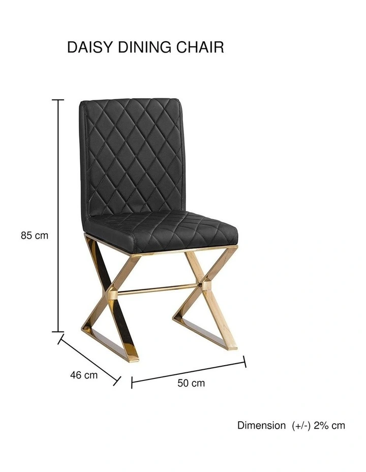 PU Leather Legs Dining Chairs 2x in Black image 7
