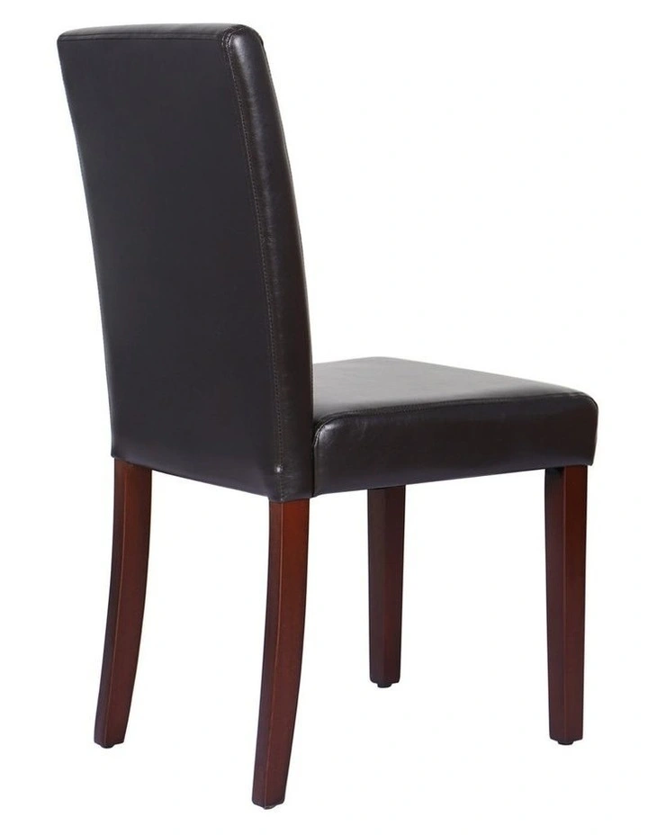 Solid Wooden PU Leather Dining Chairs 2x in Brown image 5