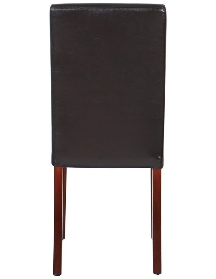 Solid Wooden PU Leather Dining Chairs 2x in Brown image 6