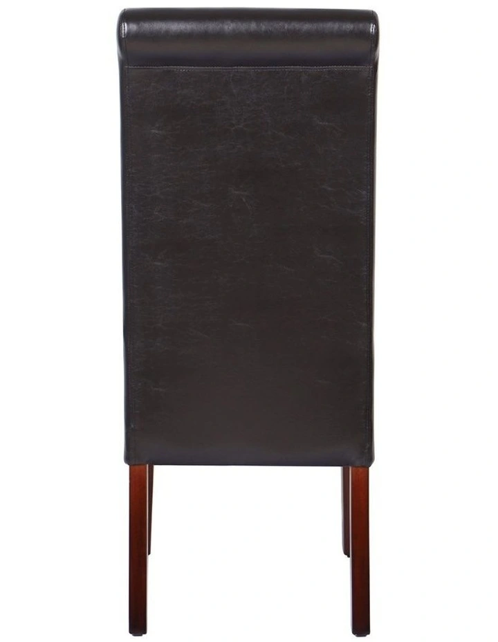 Solid Wooden PU Leather Dining Chairs 2x in Brown image 6