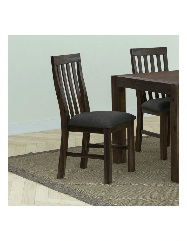 Solid Acacia Dining Chairs 2x in Chocolate image 2