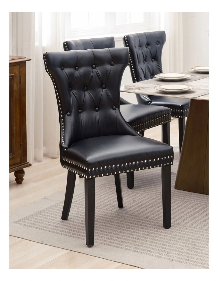 PU leather Dining Chairs in Black image 2