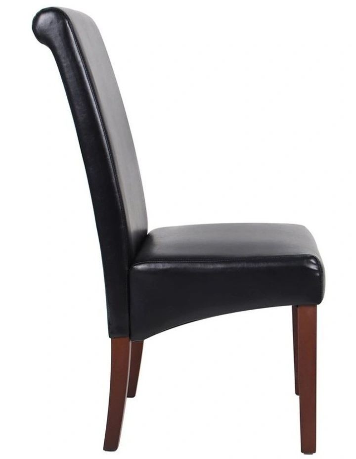 Solid Wooden PU Leather Dining Chairs 2x in Black image 5