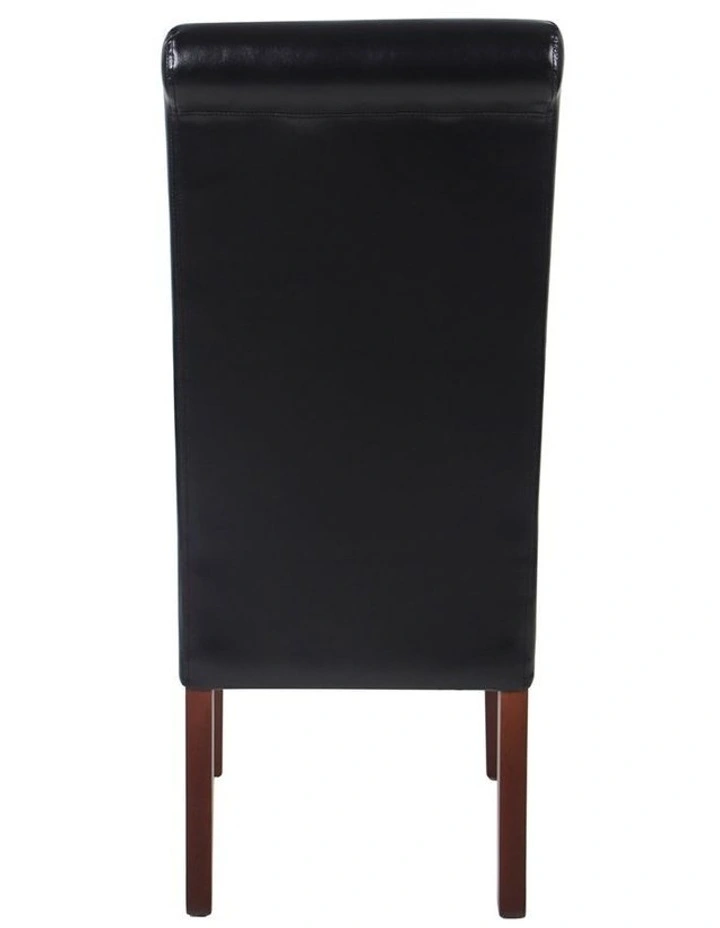 Solid Wooden PU Leather Dining Chairs 2x in Black image 6