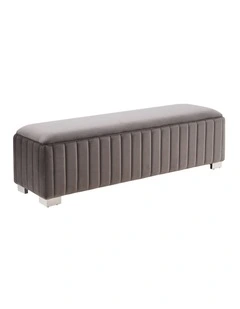 Stainless Steel Fabric Feet Bench Chair in Grey