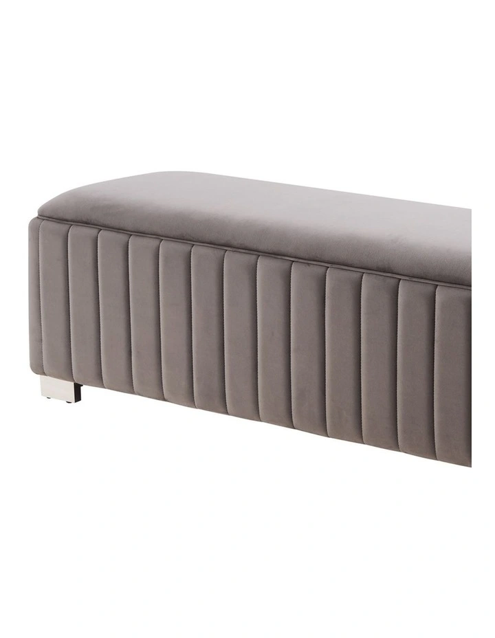 Stainless Steel Fabric Feet Bench Chair in Grey image 4