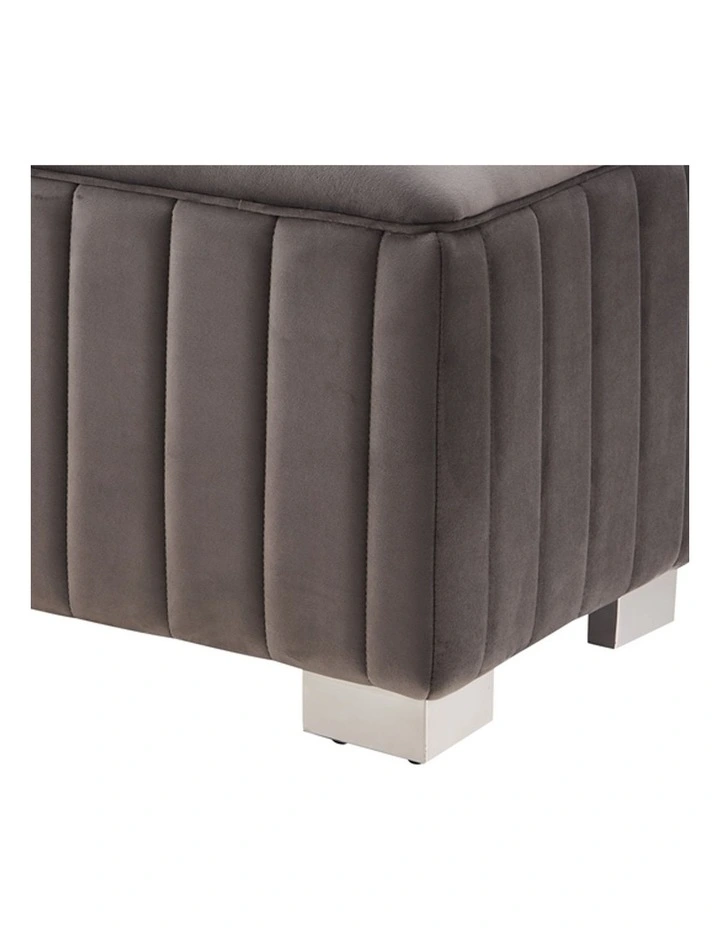 Stainless Steel Fabric Feet Bench Chair in Grey image 5