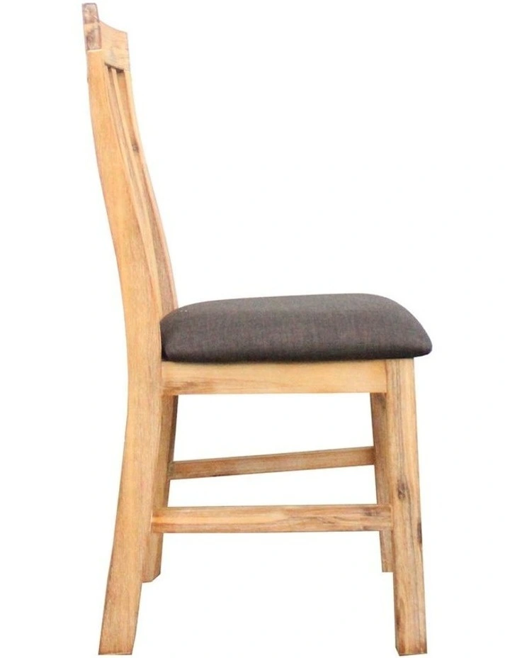 Dining Chairs Solid Acacia 2 Piece in Oak image 3