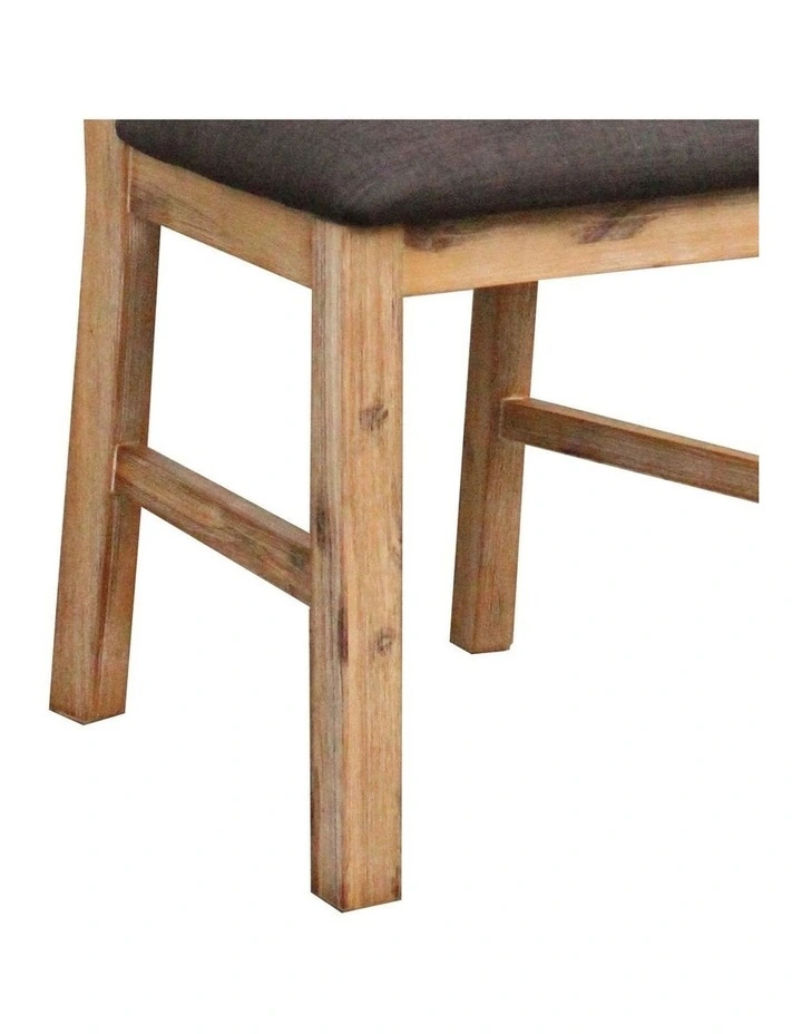 Dining Chairs Solid Acacia 2 Piece in Oak image 5