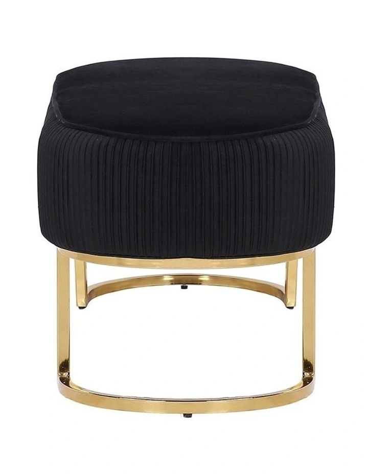 Bench Chair In Black Velvet Fabric image 4