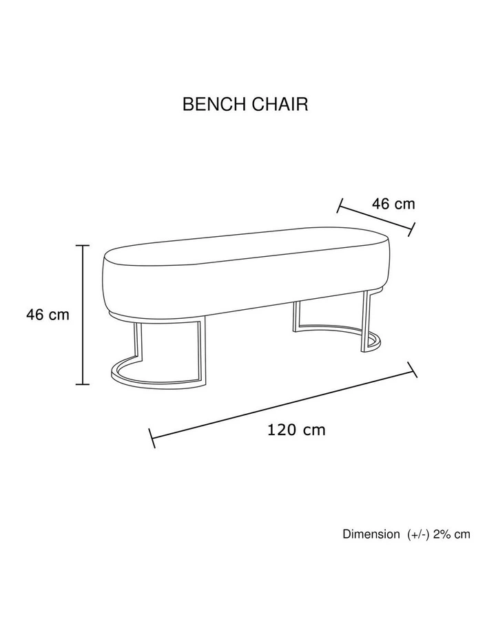 Bench Chair In Black Velvet Fabric image 5