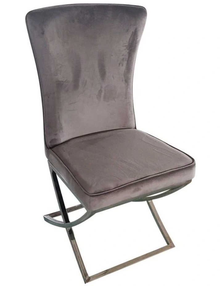 Silver Legs Dining Chairs 2 Piece in Grey image 4