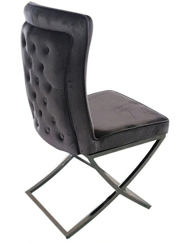 Silver Legs Dining Chairs 2 Piece in Grey image 5