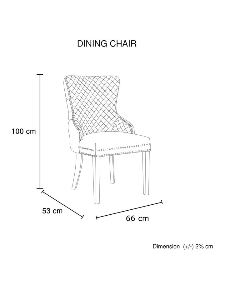 Dining Chairs 2 Piece in Beige Velvet image 7
