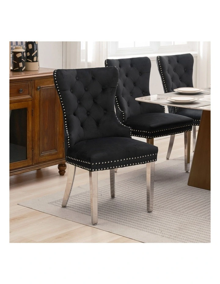 Dining Chairs 2 Piece in Black image 2