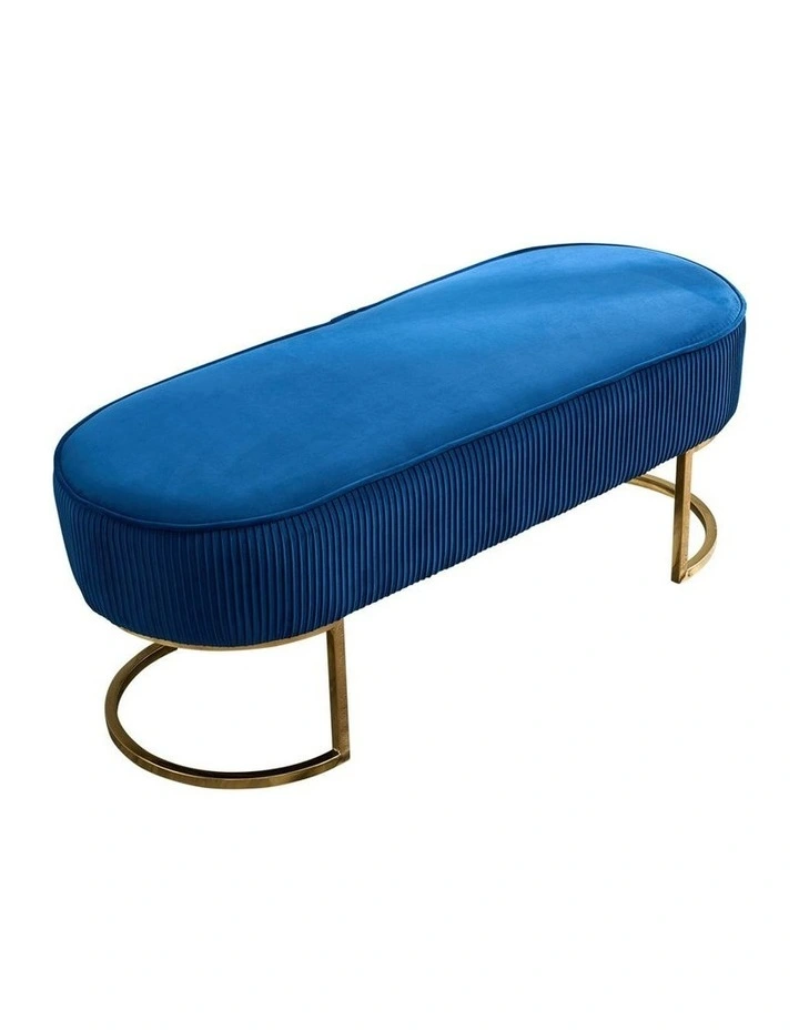 Bench Chair in Blue Velvet image 1