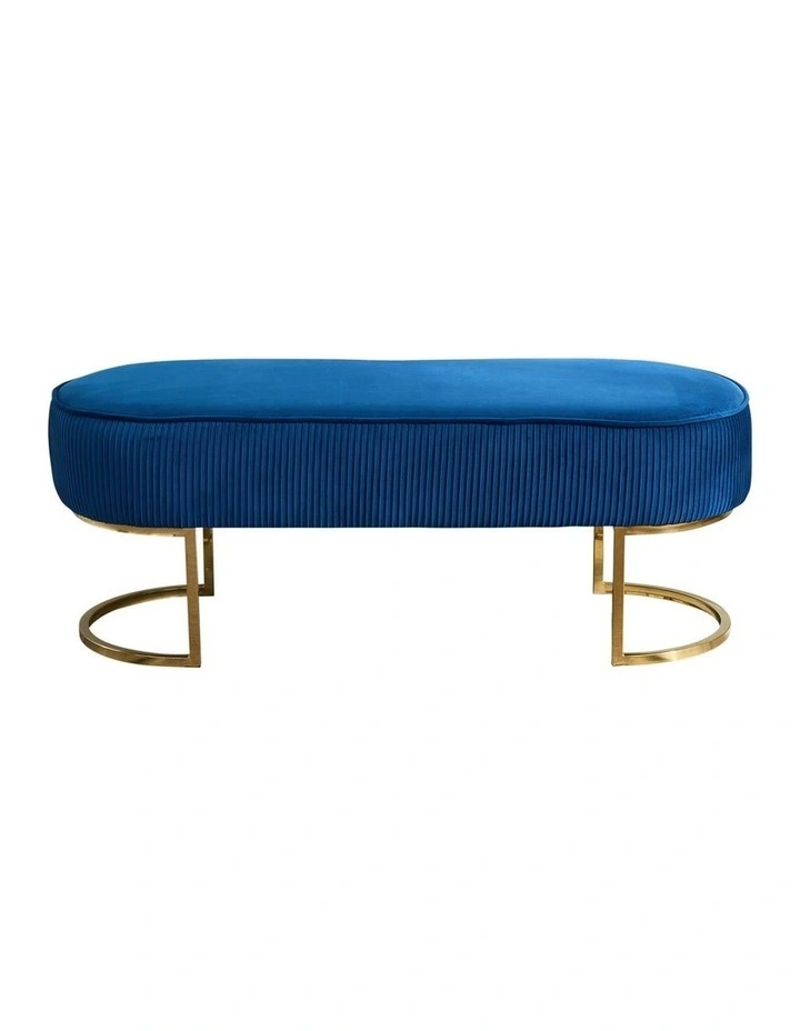 Bench Chair in Blue Velvet image 3