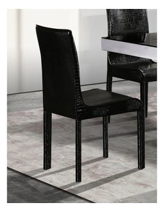 PU Leather Dining Chairs 2 Piece in Black