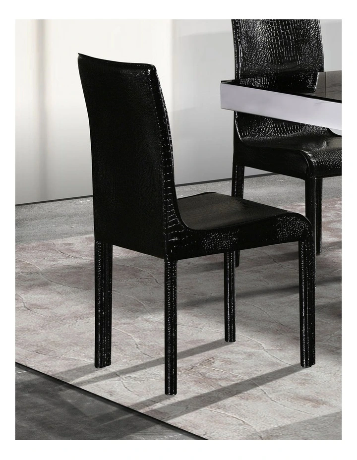 PU Leather Dining Chairs 2 Piece in Black image 1