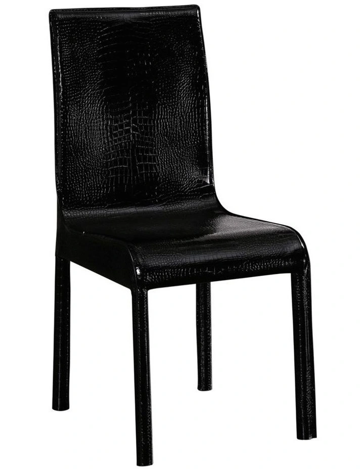 PU Leather Dining Chairs 2 Piece in Black image 3
