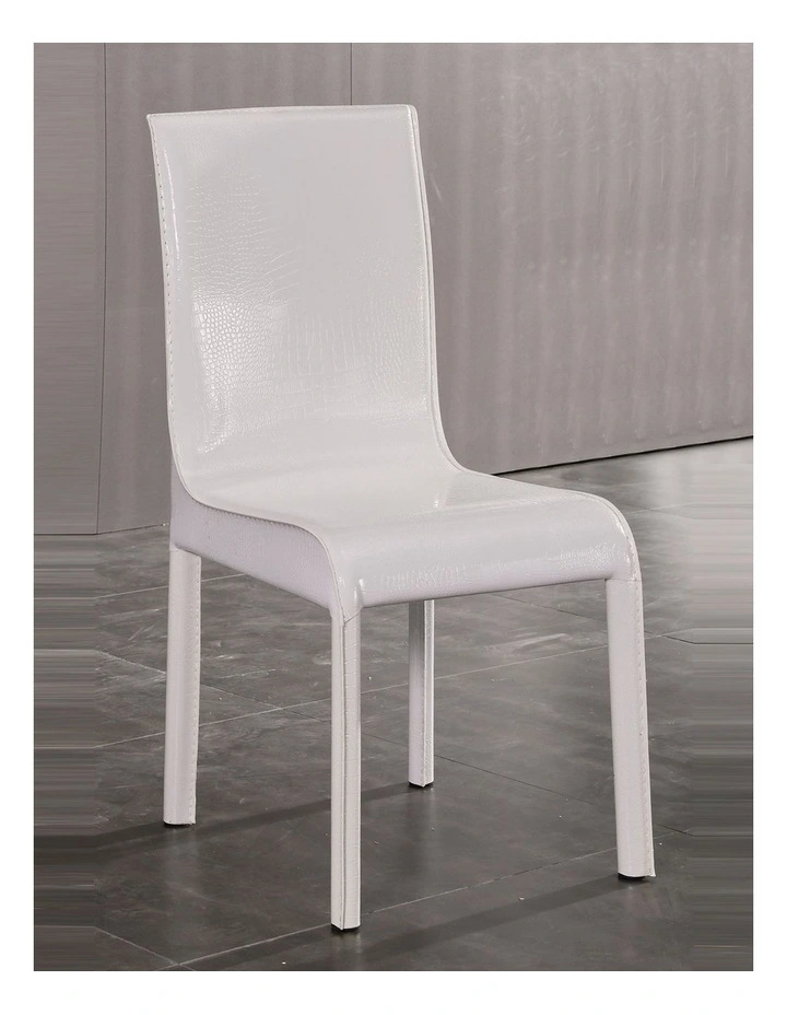 PU Leather Dining Chairs 2 Piece in White image 2