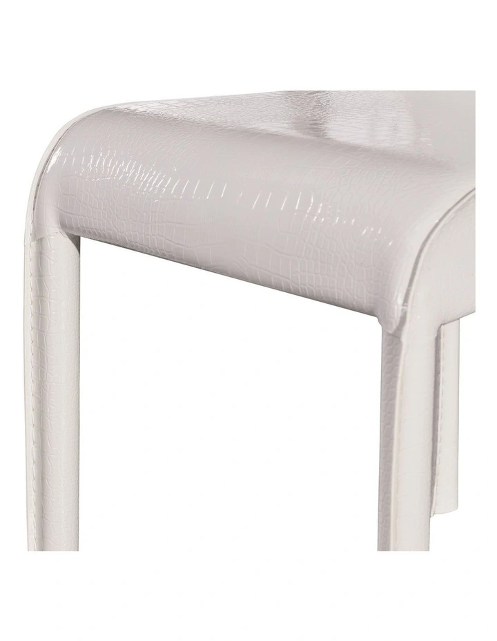 PU Leather Dining Chairs 2 Piece in White image 5