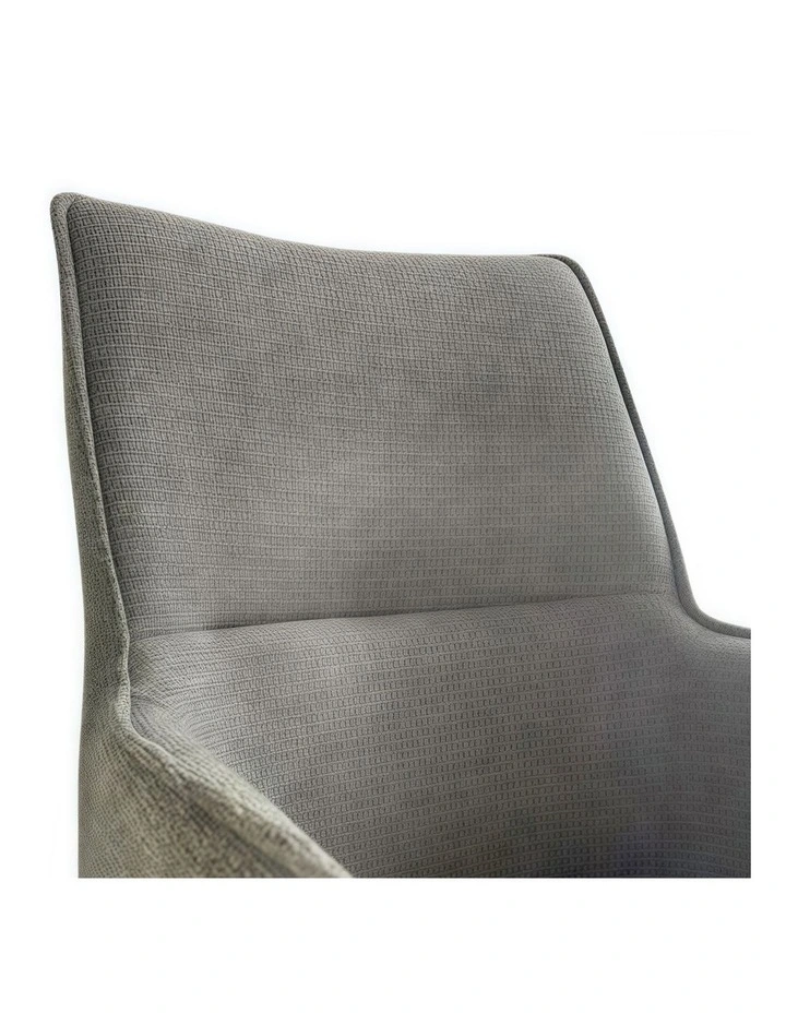 Linen Fabric Seat With Iron Legs Dining Chairs 2 Piece in Green image 6